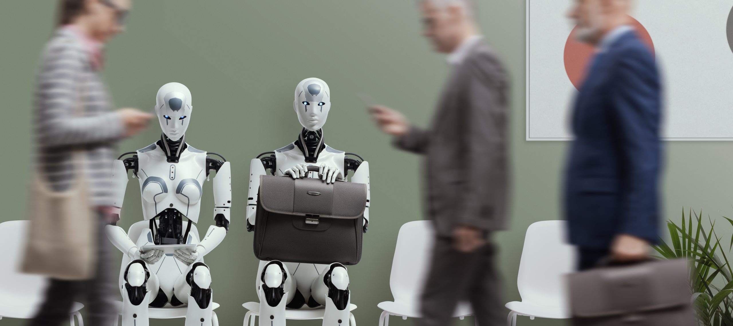 business,people,and,humanoid,ai,robot,sitting,and,waiting,for